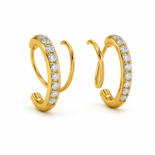 Demi Fine Crystal Pavé Double Hoop Earrings