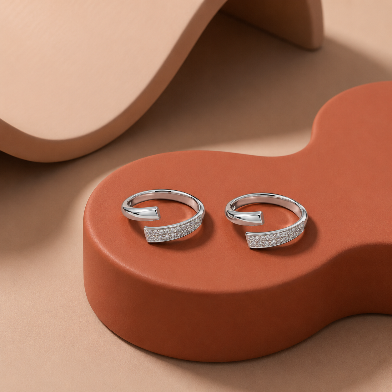 925 Silver Sparkling Wrap Toe Ring