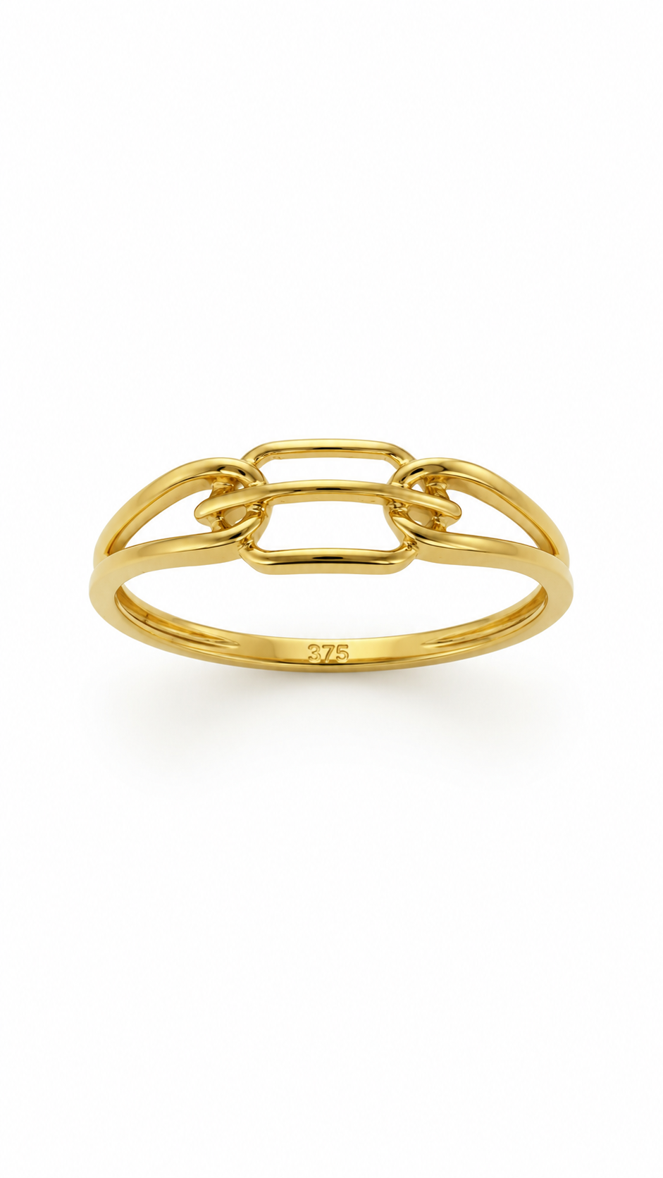 9K Gold Chain Link Ring (Size - 13)