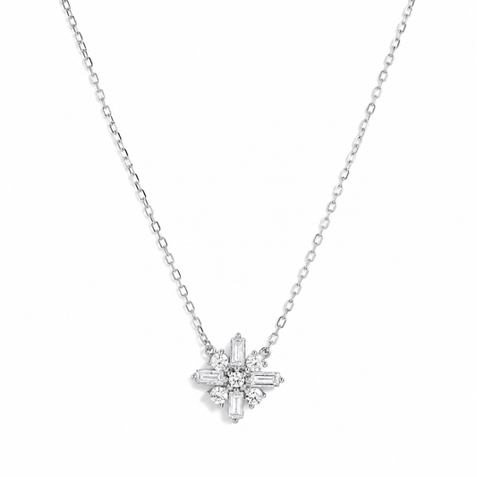Silver Crystal Snowflake Necklace