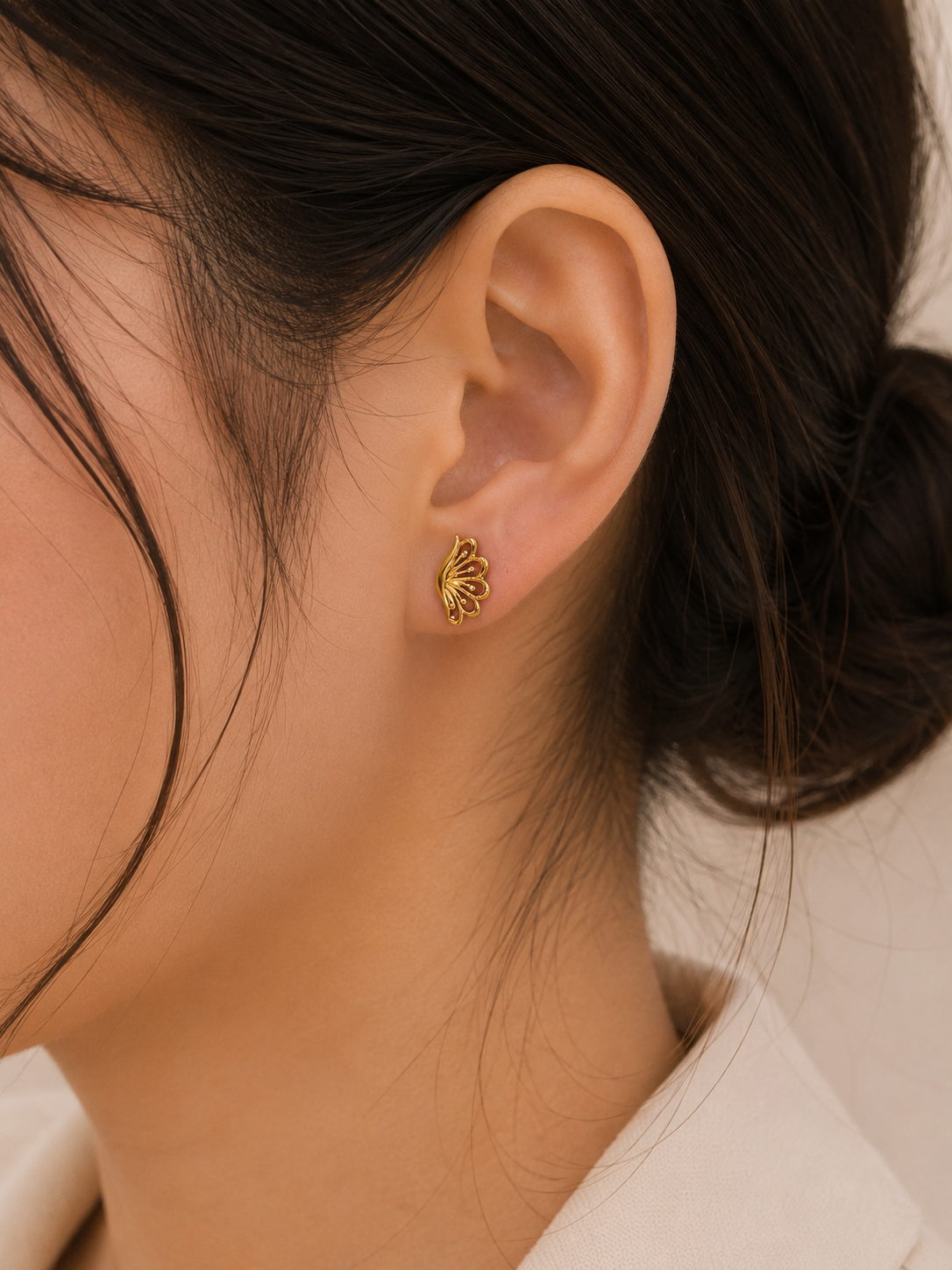 9K Gold Peacock Designer Stud Earrings