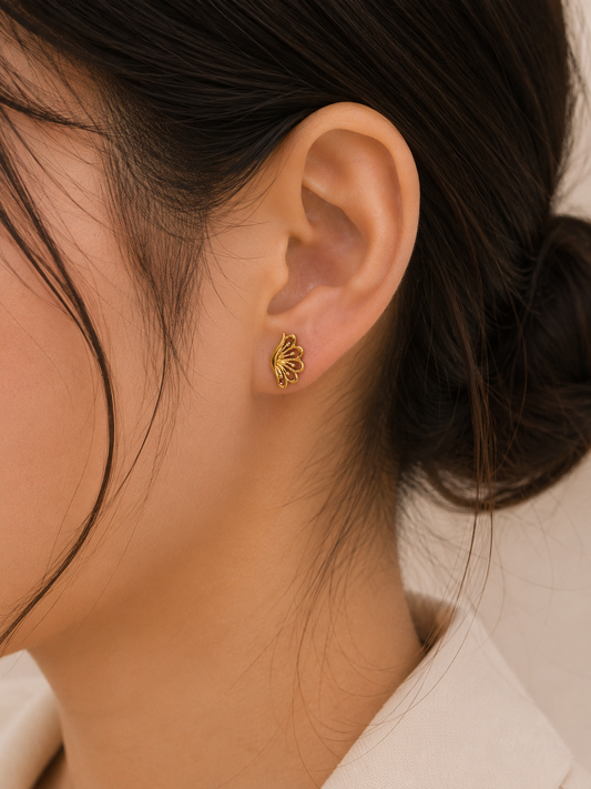 9K Gold Peacock Designer Stud Earrings