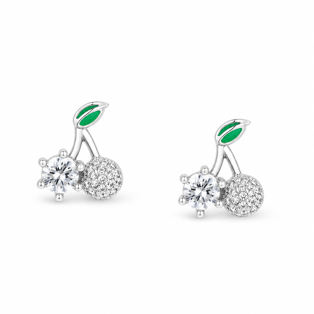 Silver Cherry Blossom Shine Studs