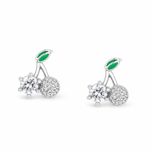 Silver Cherry Blossom Shine Studs