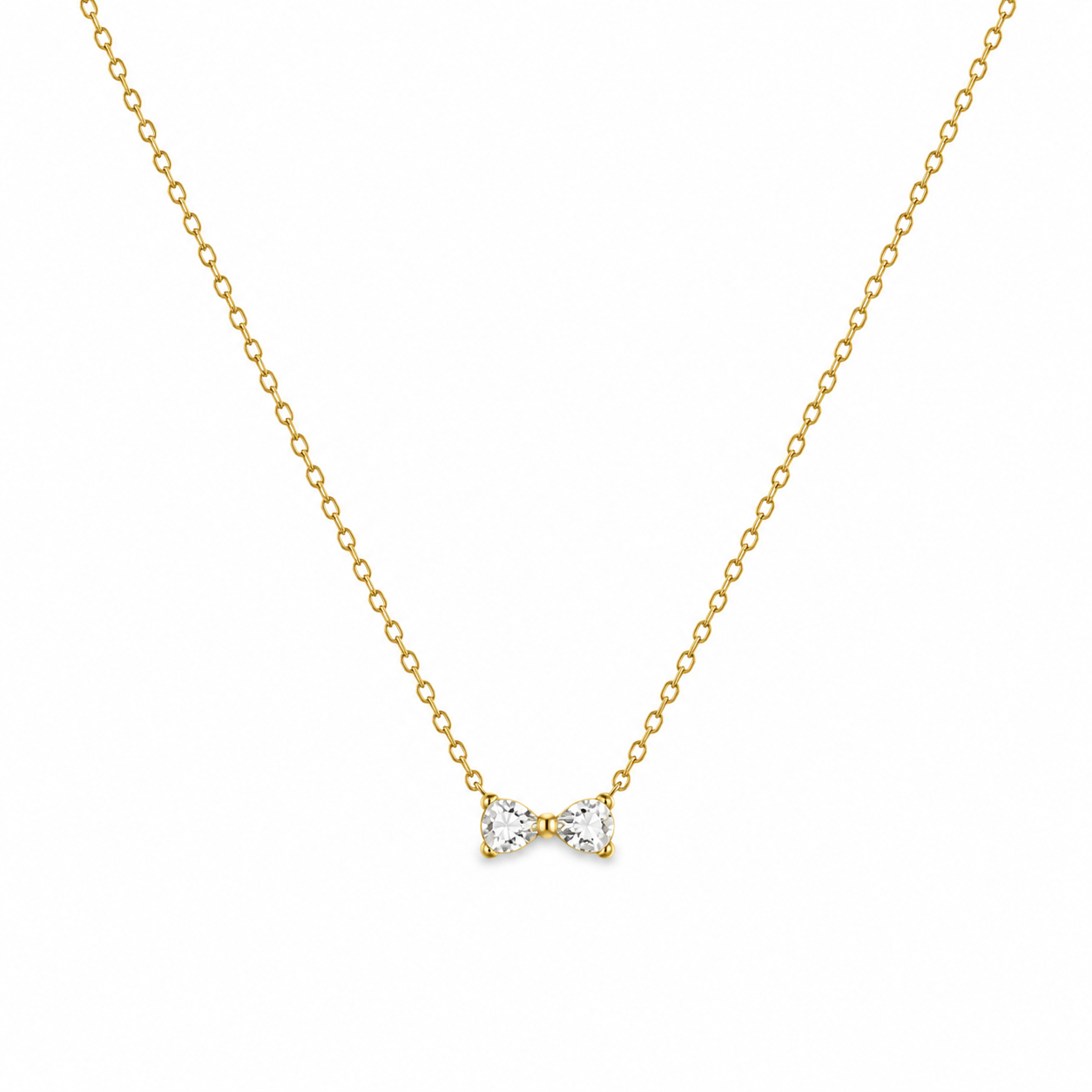 Petite Bow Crystal Necklace