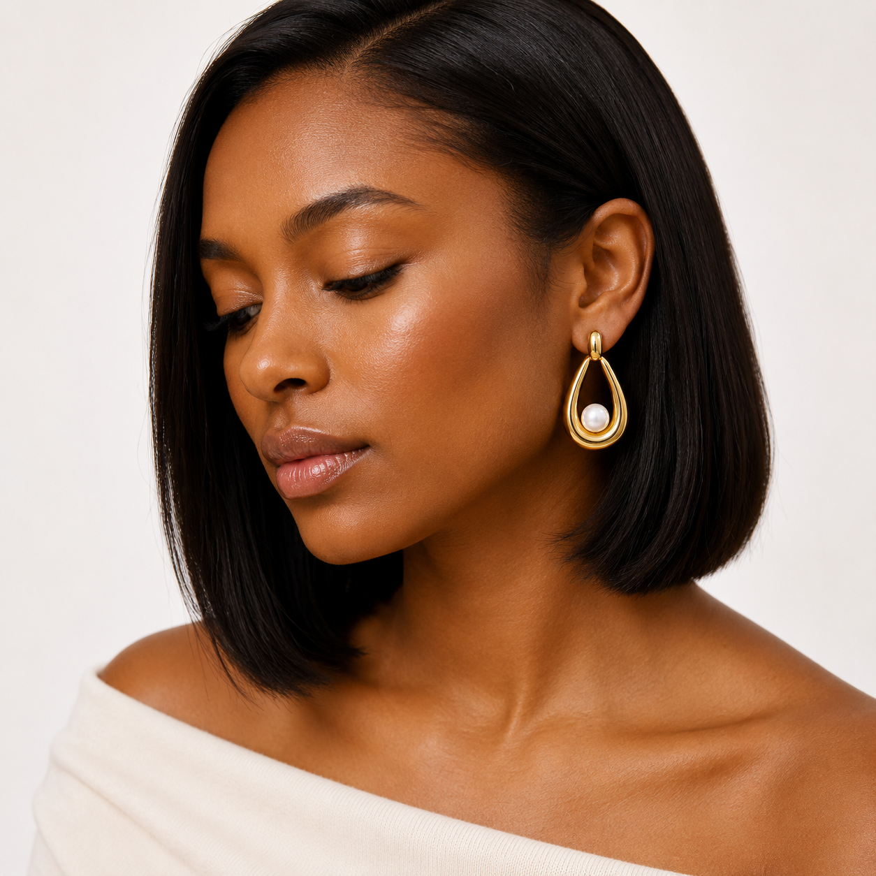 Demi Fine Pearl Teardrop Statement Earrings