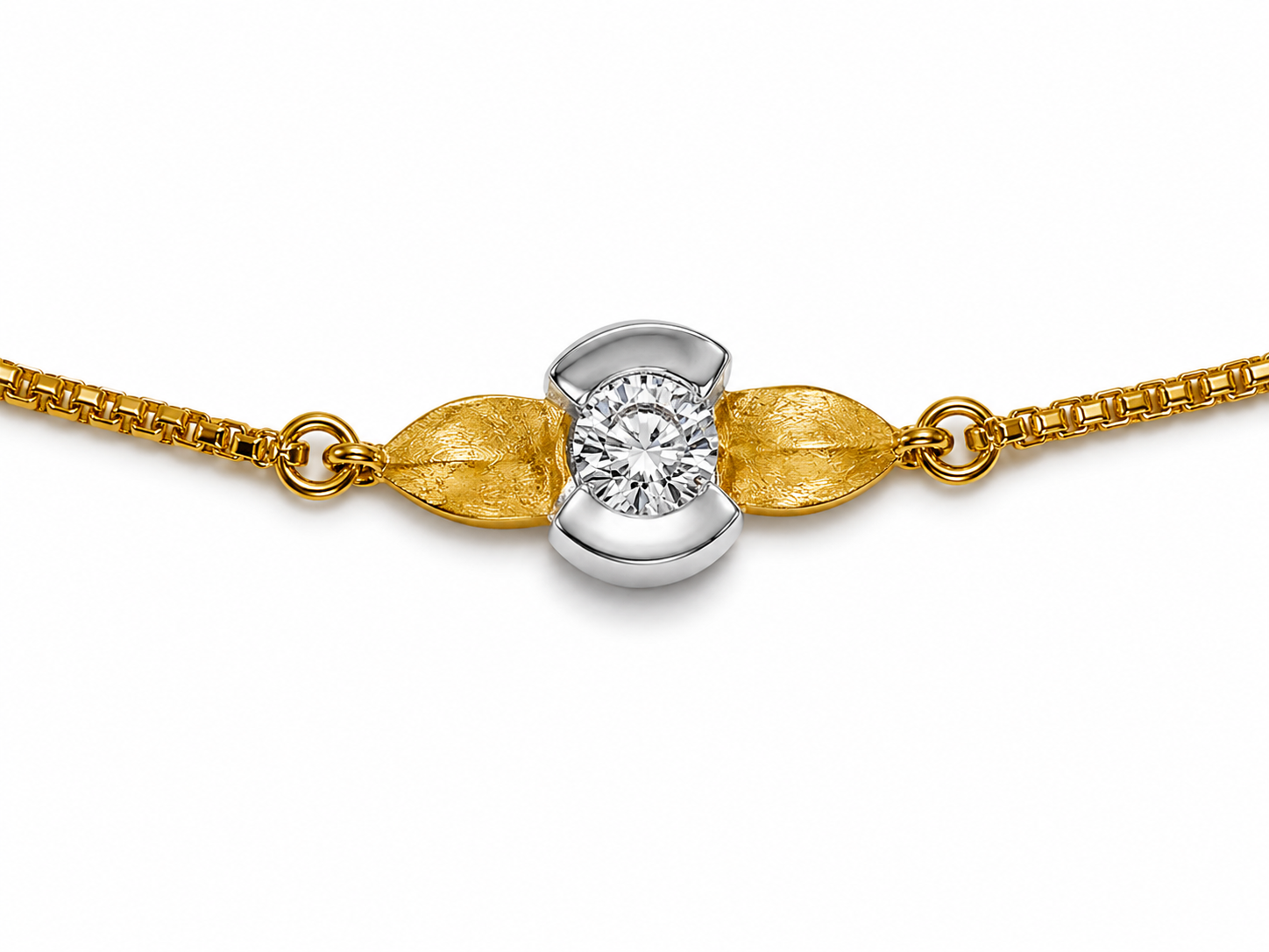 9K Gold Solitaire Diamond Bracelet
