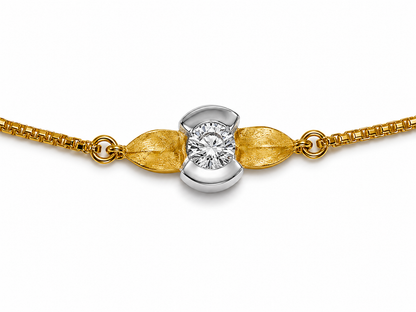 9K Gold Solitaire Diamond Bracelet