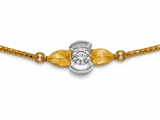 9K Gold Solitaire Diamond Bracelet
