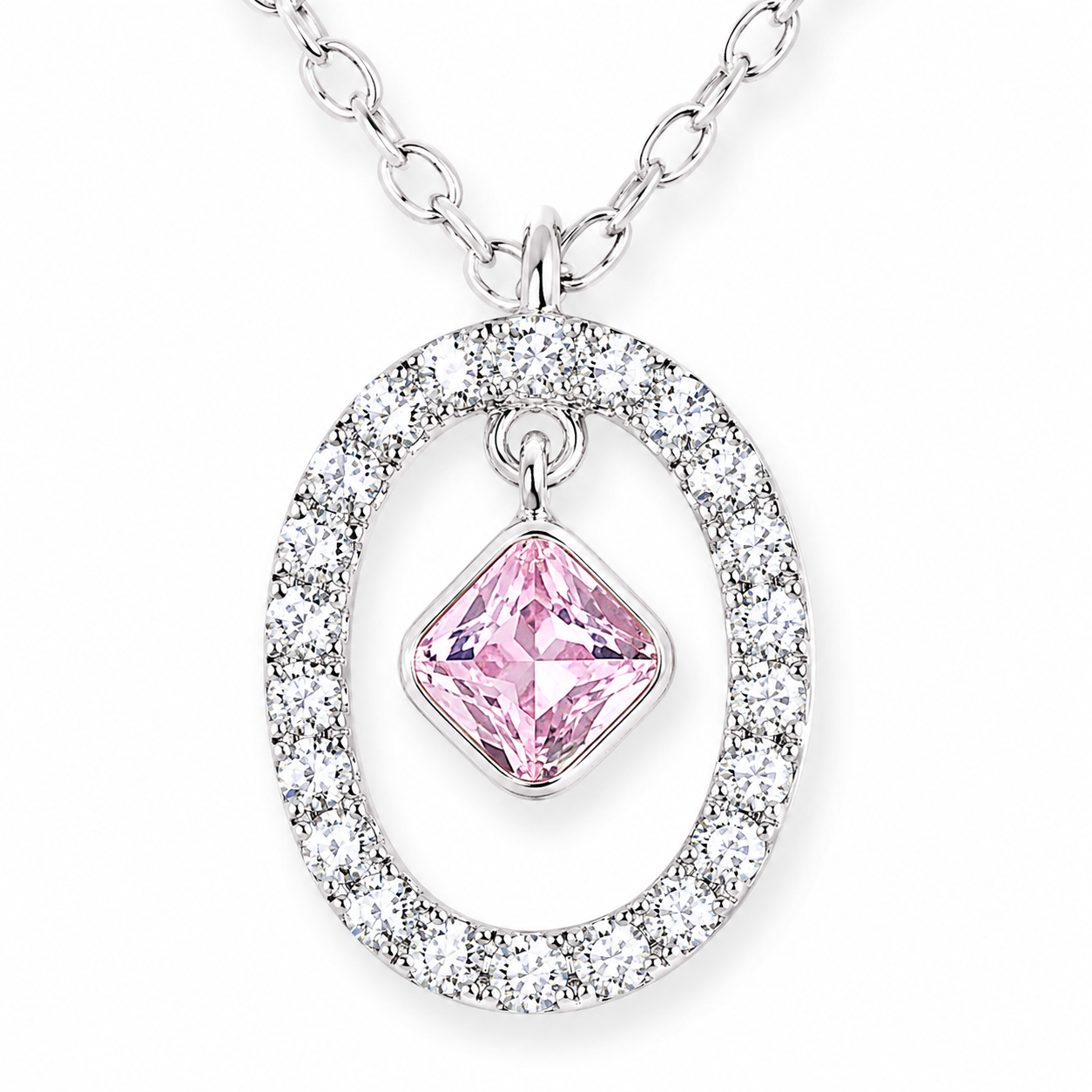 Silver Divine Pink Radiance Necklace