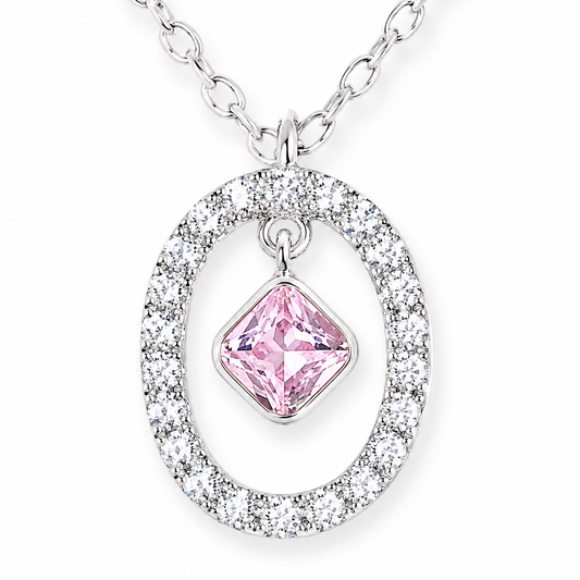 Silver Divine Pink Radiance Necklace