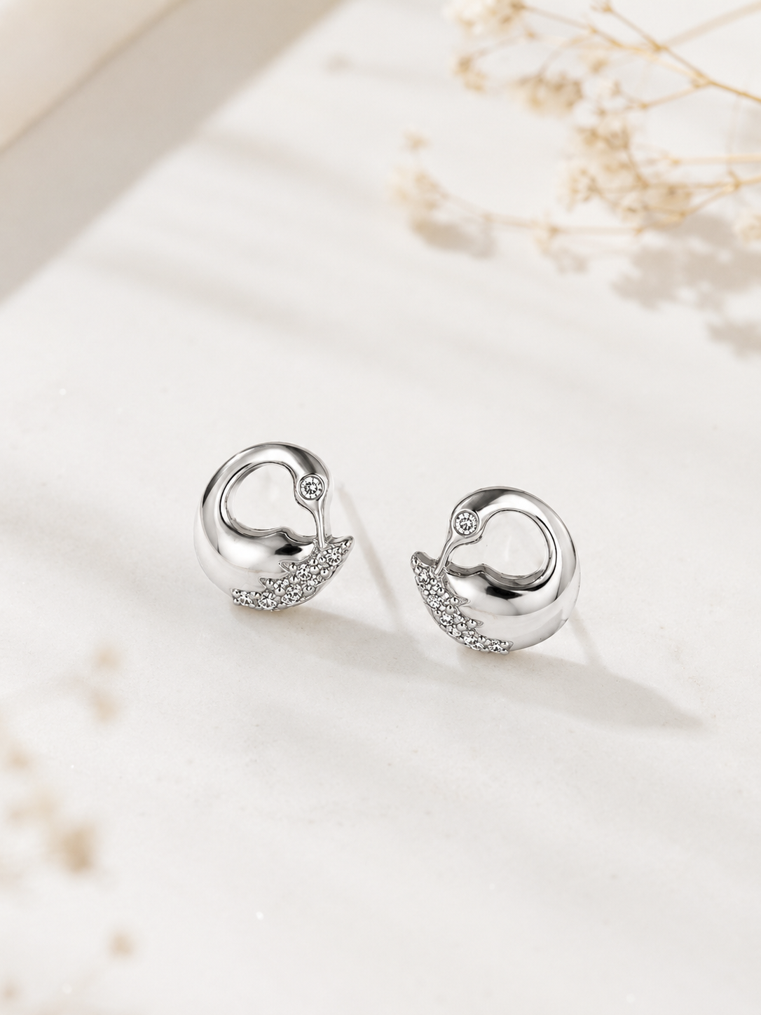 925 Silver Radiant Twist Crystal Earrings
