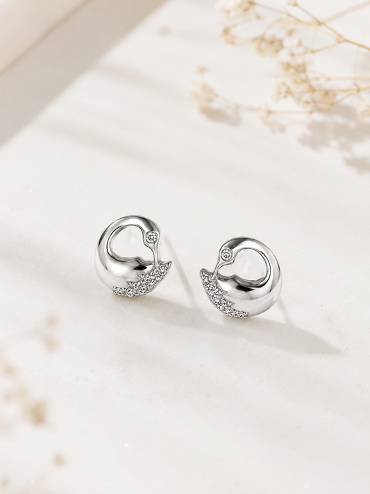 925 Silver Radiant Twist Crystal Earrings