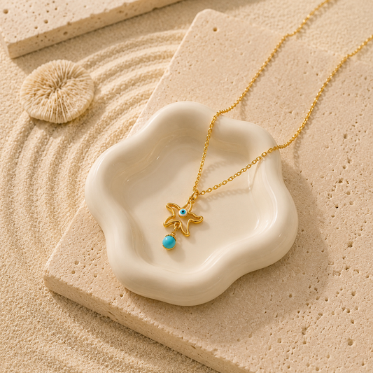 Evil Eye Starfish Necklace