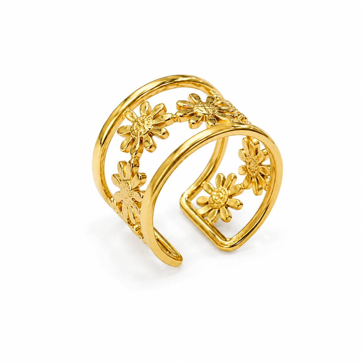 Demi Fine Floral Bloom Open Ring