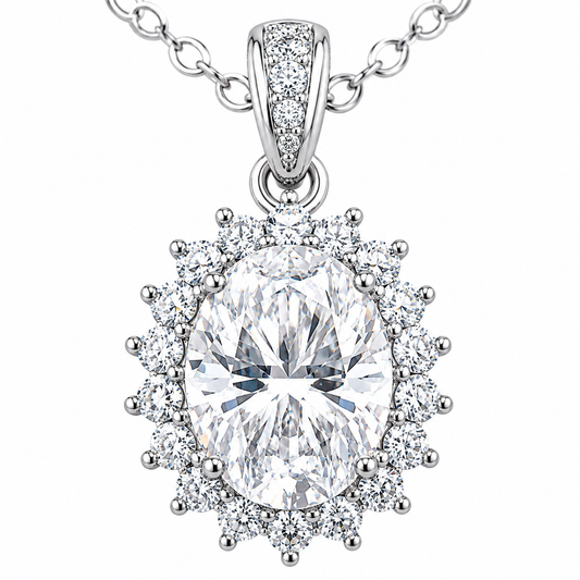 Silver Luxury Necklace with Sparkling Crystal