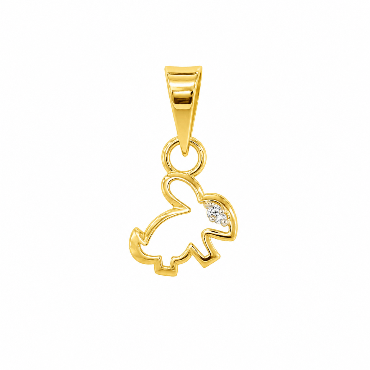 9K Gold Diamond Flamingo Pendant