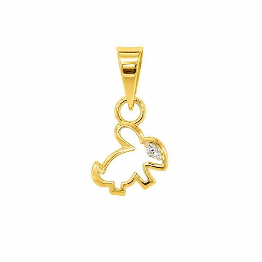 9K Gold Diamond Flamingo Pendant