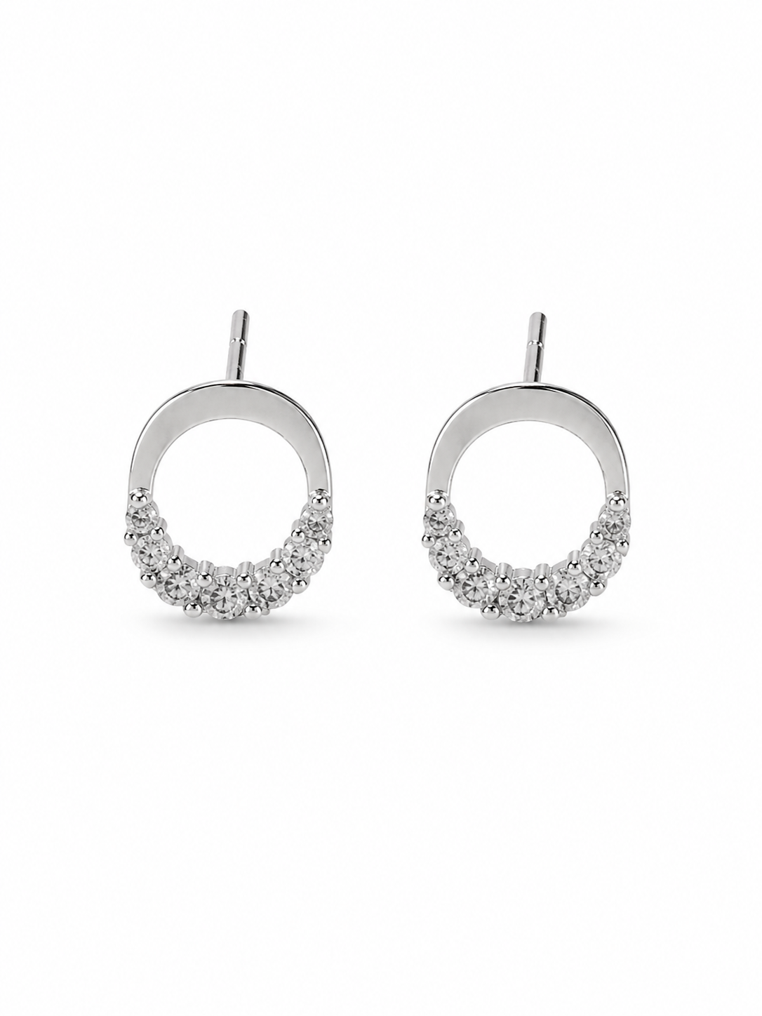 925 Silver Infinity Shine Stud Earrings