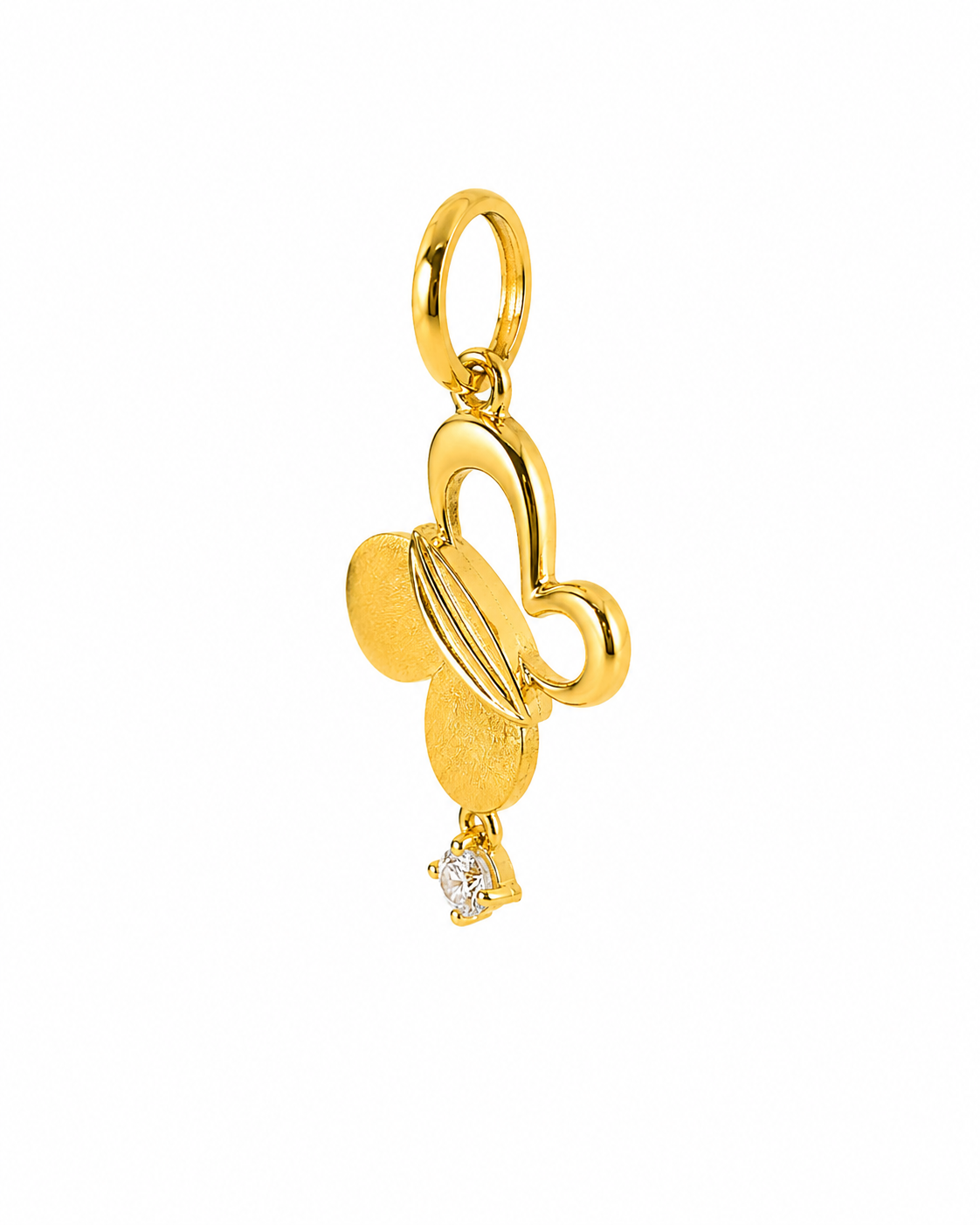 9K Gold Butterfly Heart Pendant