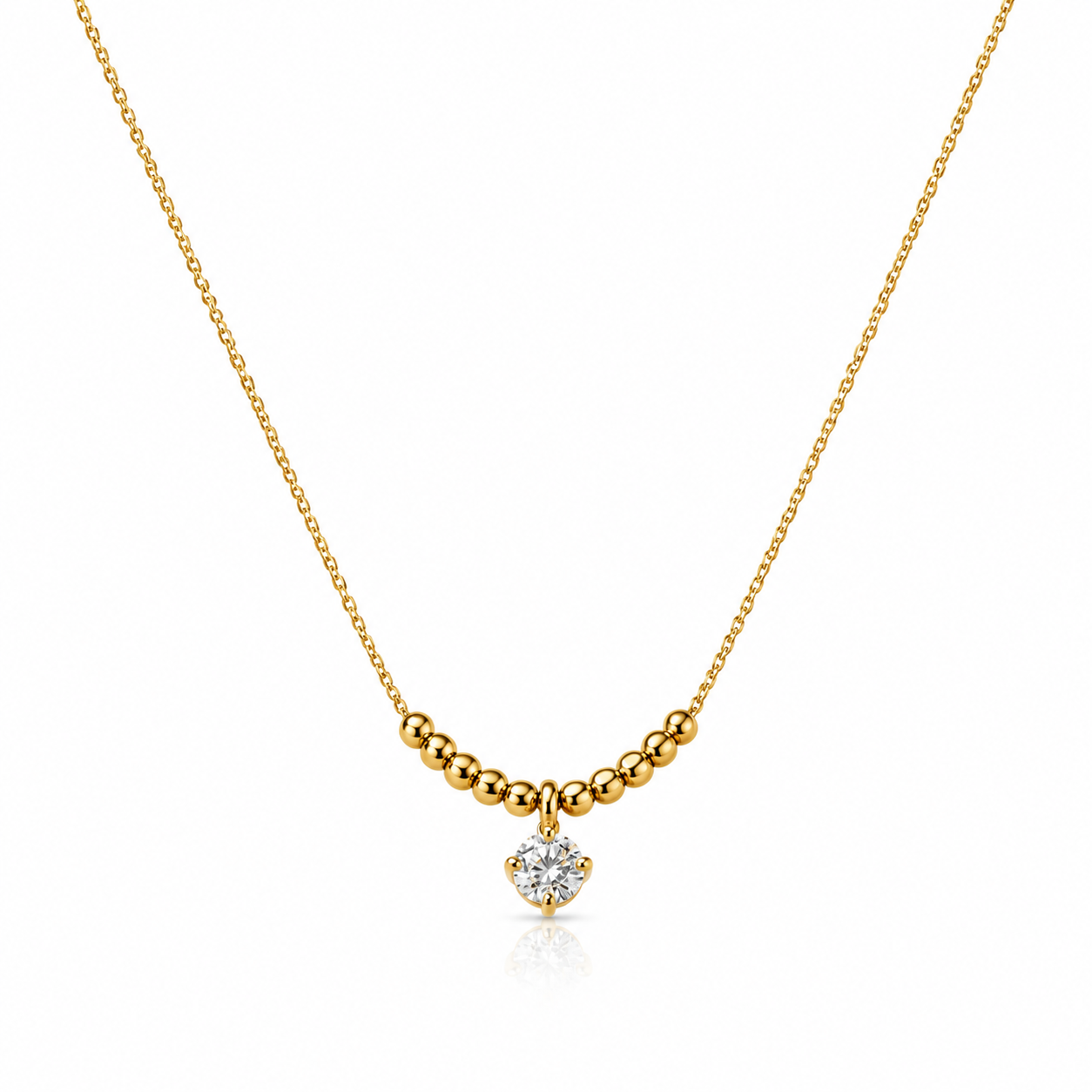 Demi Fine Beaded Solitaire Pendant Necklace