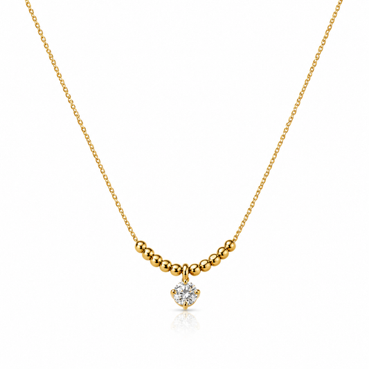 Demi Fine Beaded Solitaire Pendant Necklace