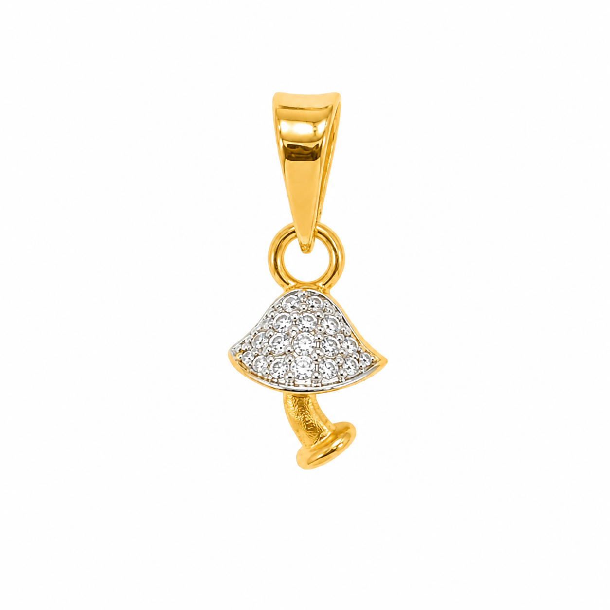 9K Gold Diamond Mushroom Pendant