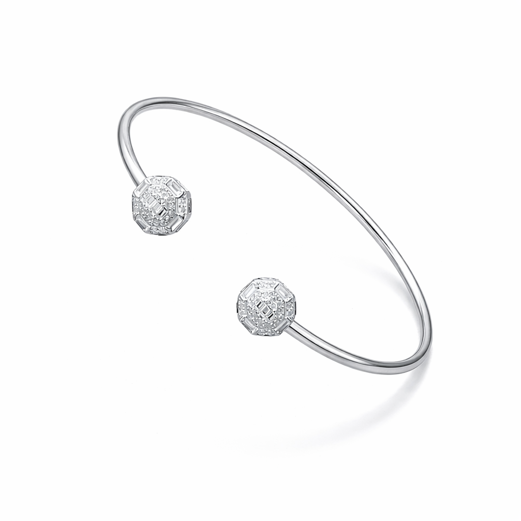 Crystal Frame Open Bracelet