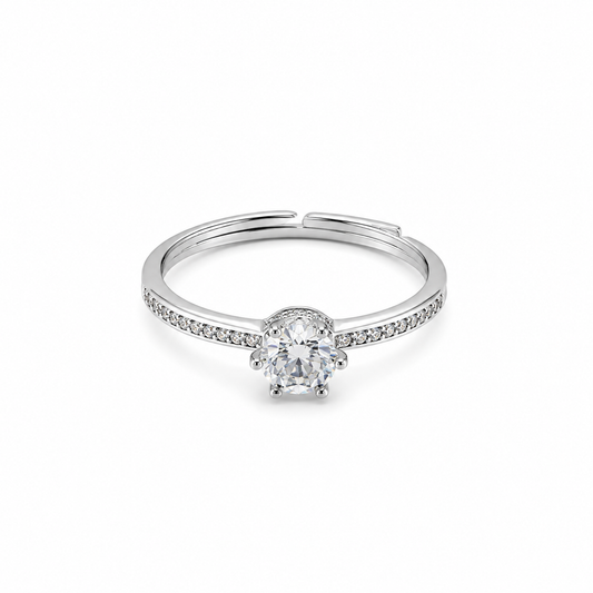 Silver Sparkle Solitaire Ring