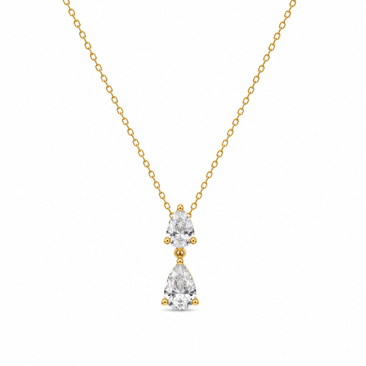 Demi Fine Twin Pear Spark Necklace