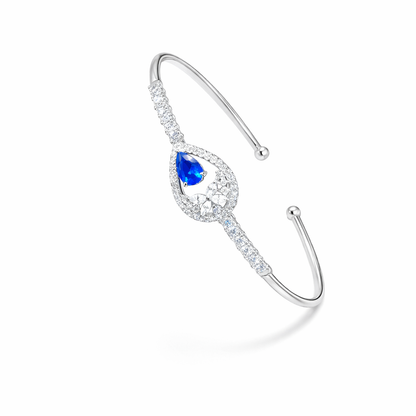 Sapphire Bloom Teardrop Cuff