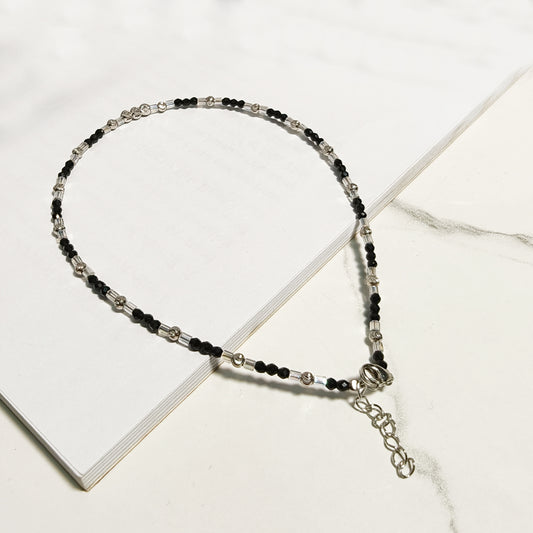 Silver Beaded Anklet