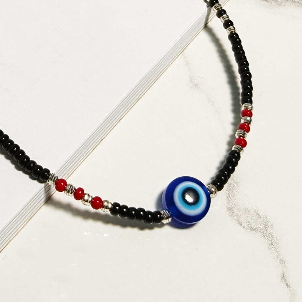 Black & Red Evil Eye Anklet