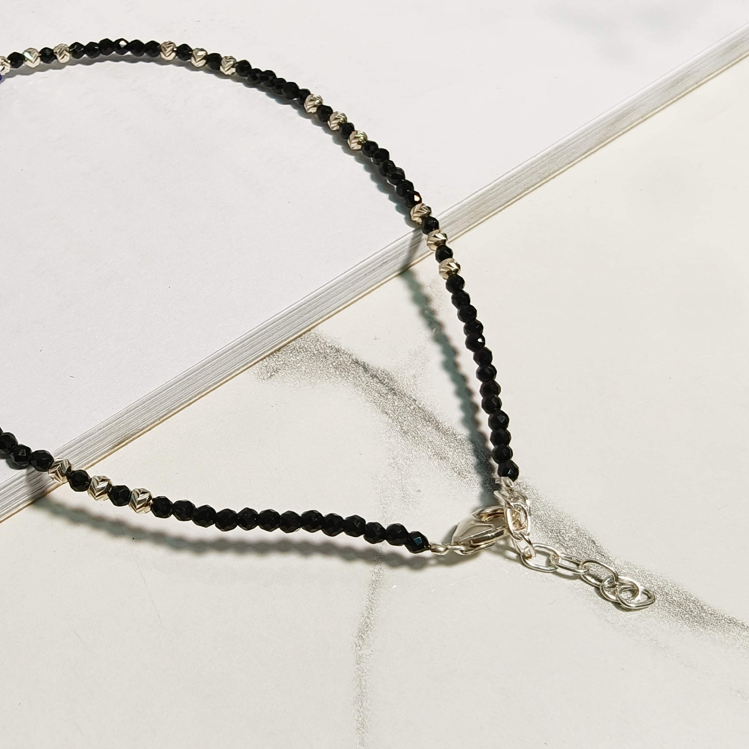 Blue Evil Eye Black Bead Anklet