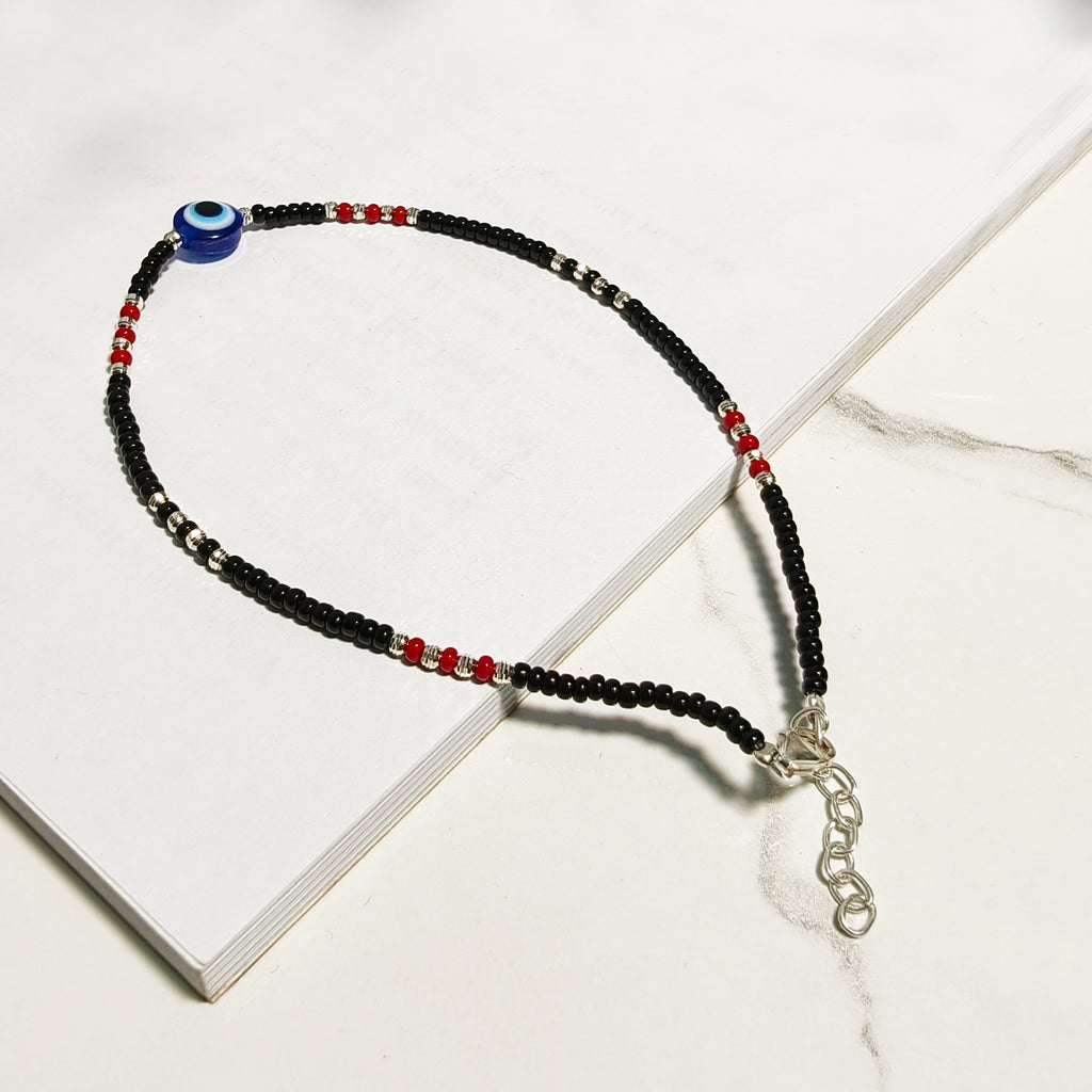 Black & Red Evil Eye Anklet