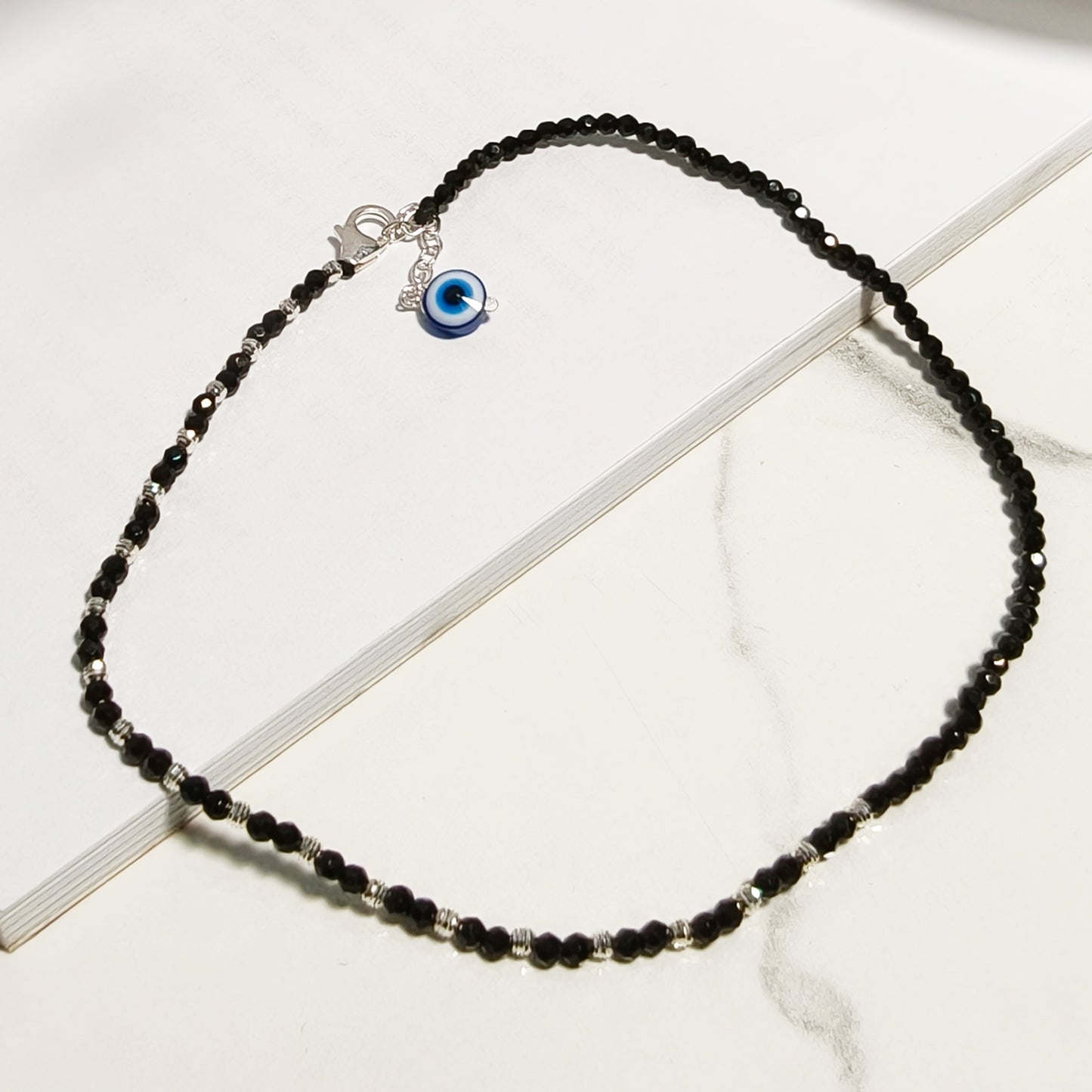 Minimal Evil Eye Charm Anklet