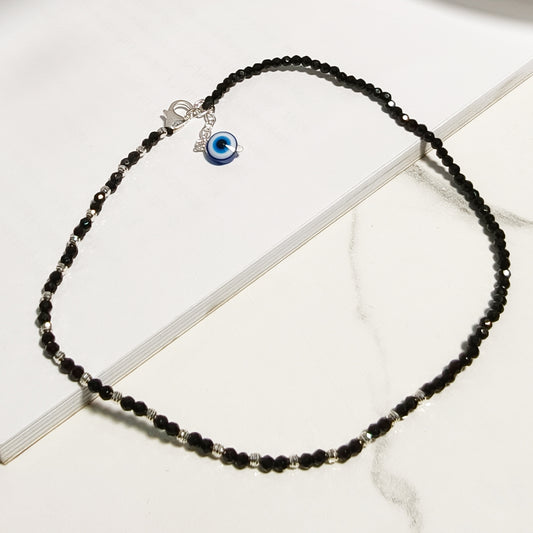 Minimal Evil Eye Charm Anklet