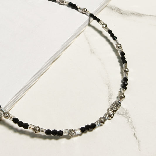 Silver Beaded Anklet