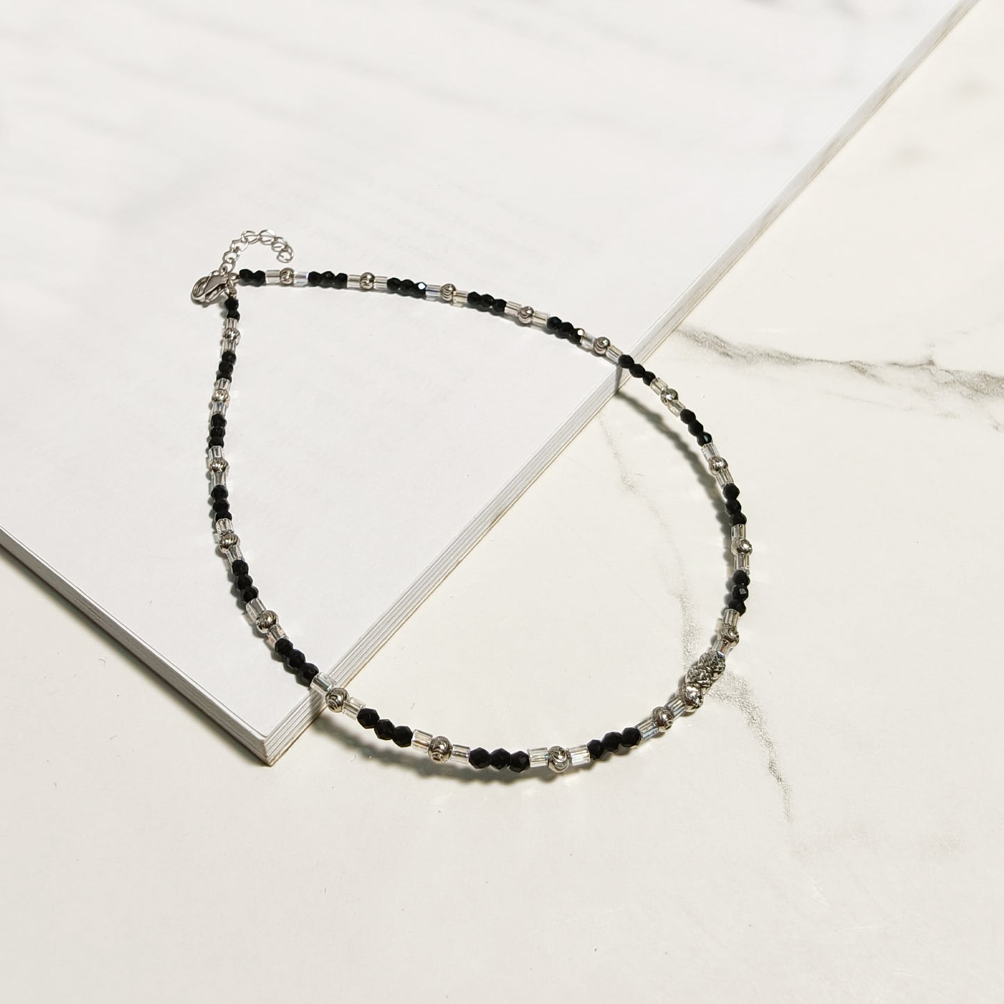 Silver Beaded Anklet