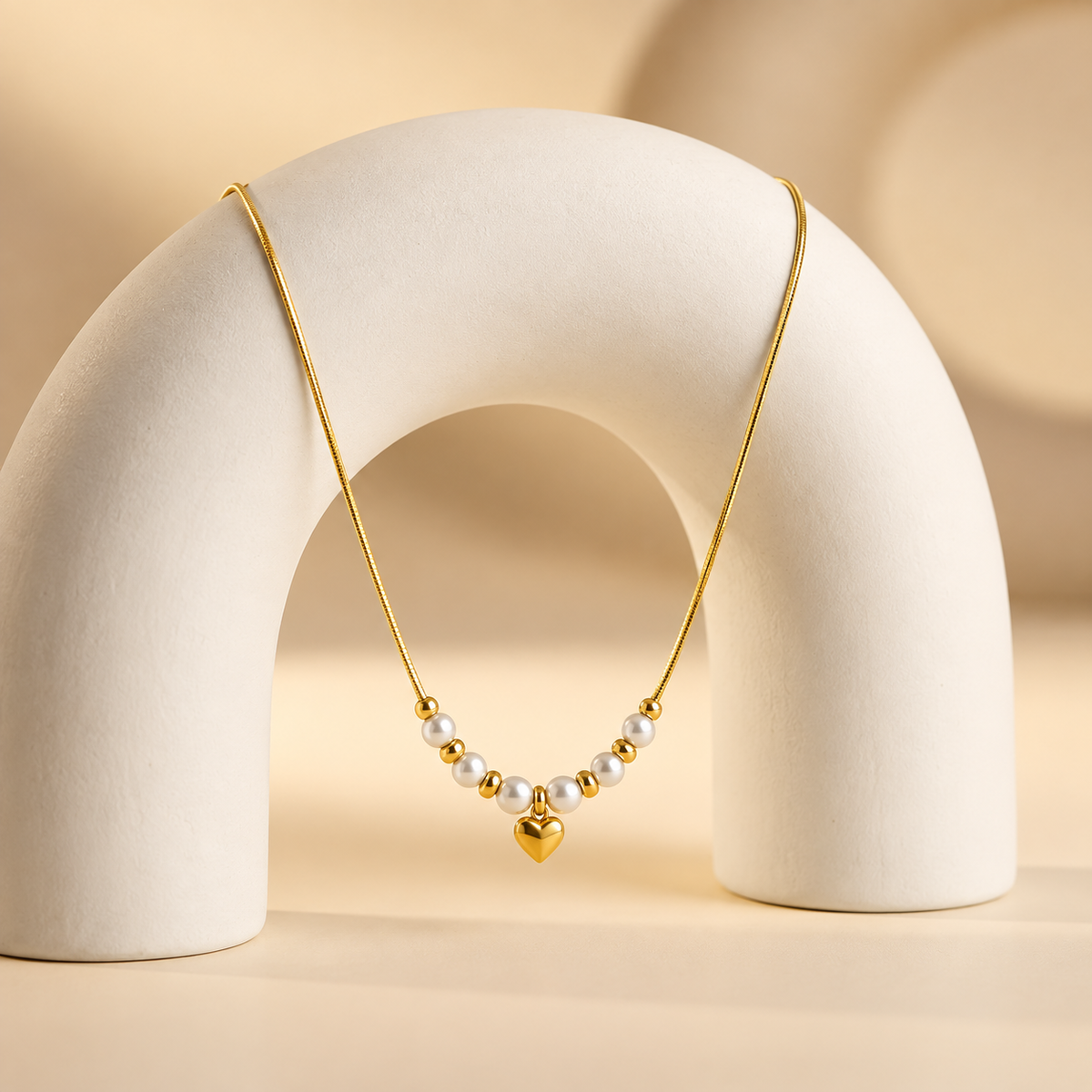 Pearl Grace Heart Necklace