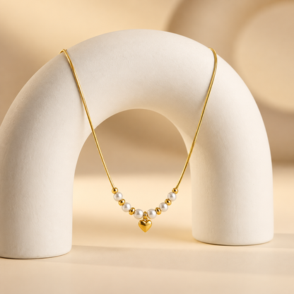 Pearl Grace Heart Necklace
