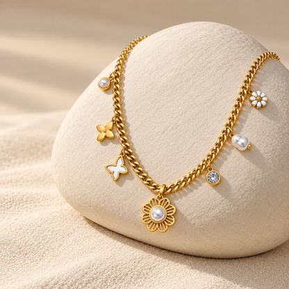 Floral Pearl Statement Necklace