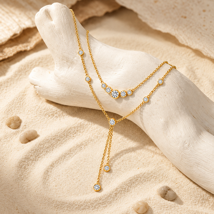 Luxury Crystal Drop Layered Necklace
