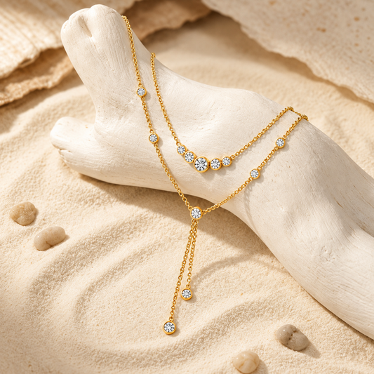 Luxury Crystal Drop Layered Necklace