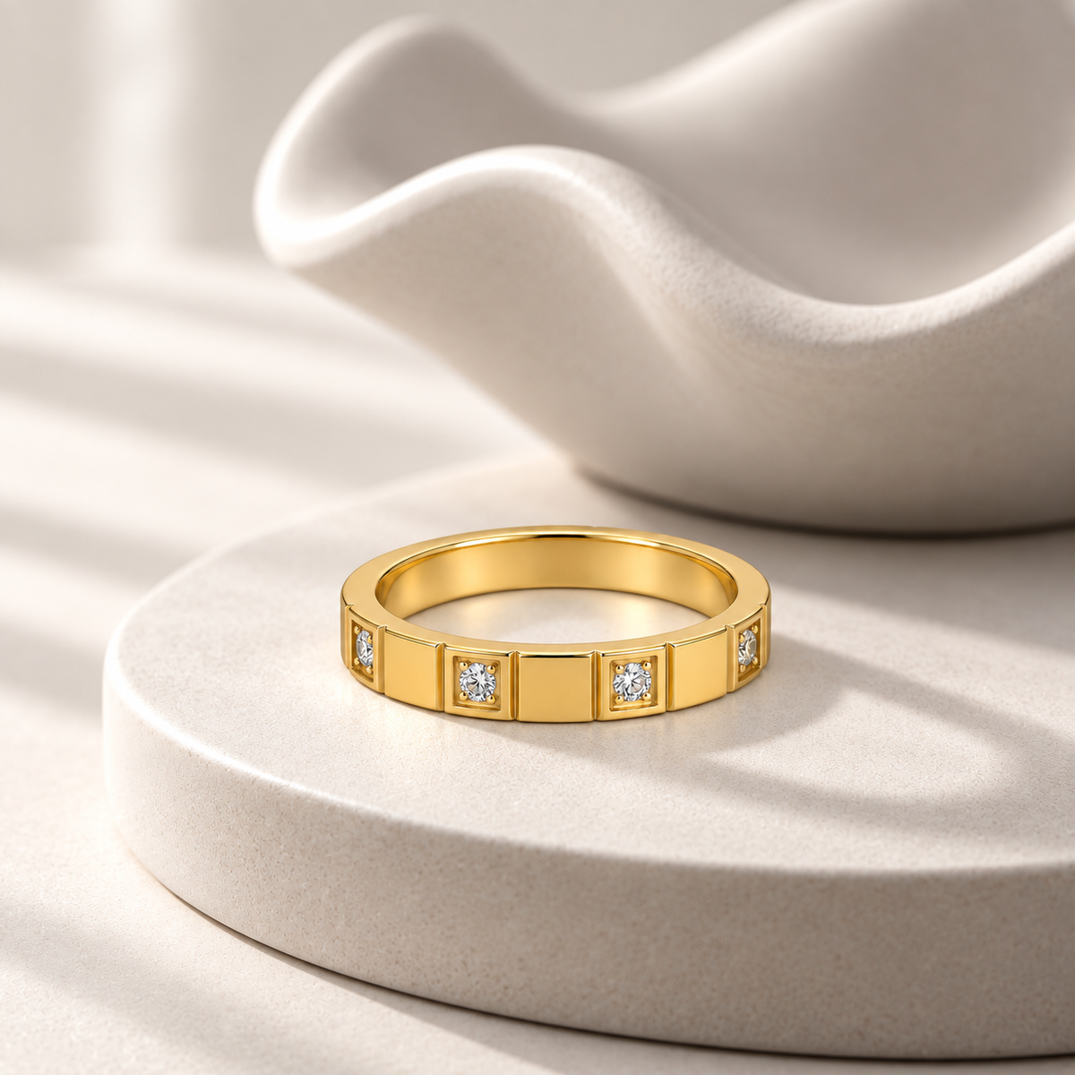Crystal Block Ring