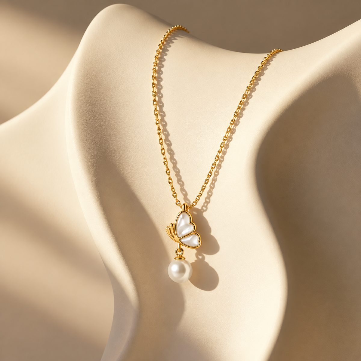 Golden Butterfly Charm Necklace