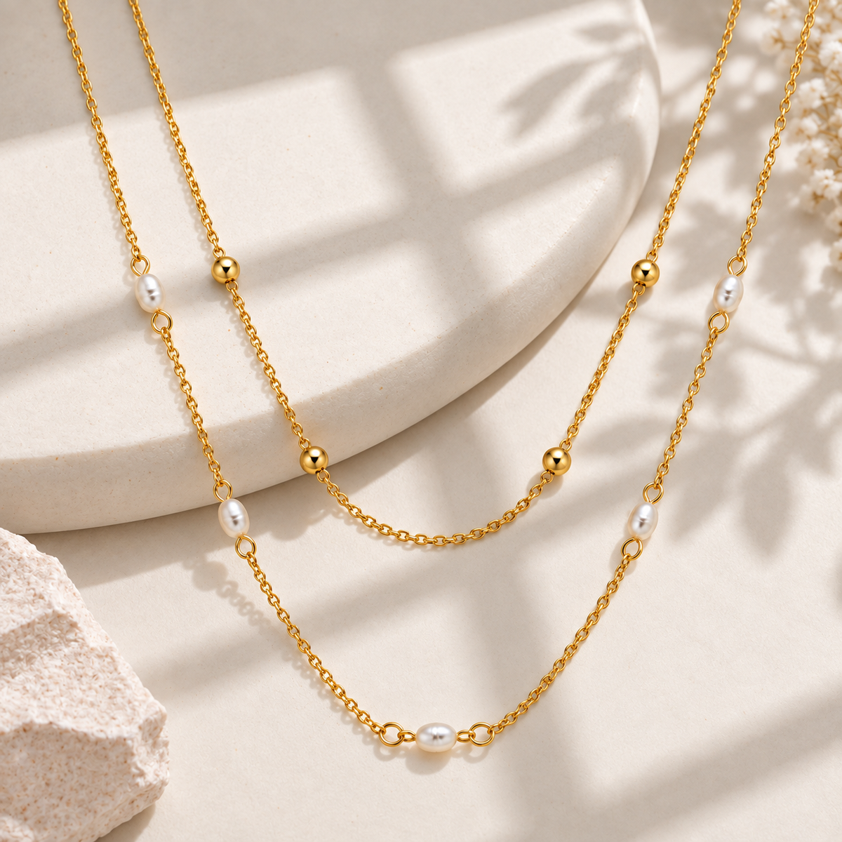 Pearl Duo Layer Necklace
