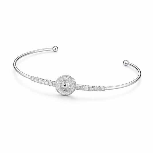 Radiant Circle Open Cuff Bracelet