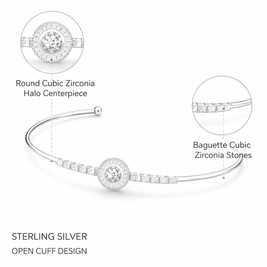 Radiant Circle Open Cuff Bracelet