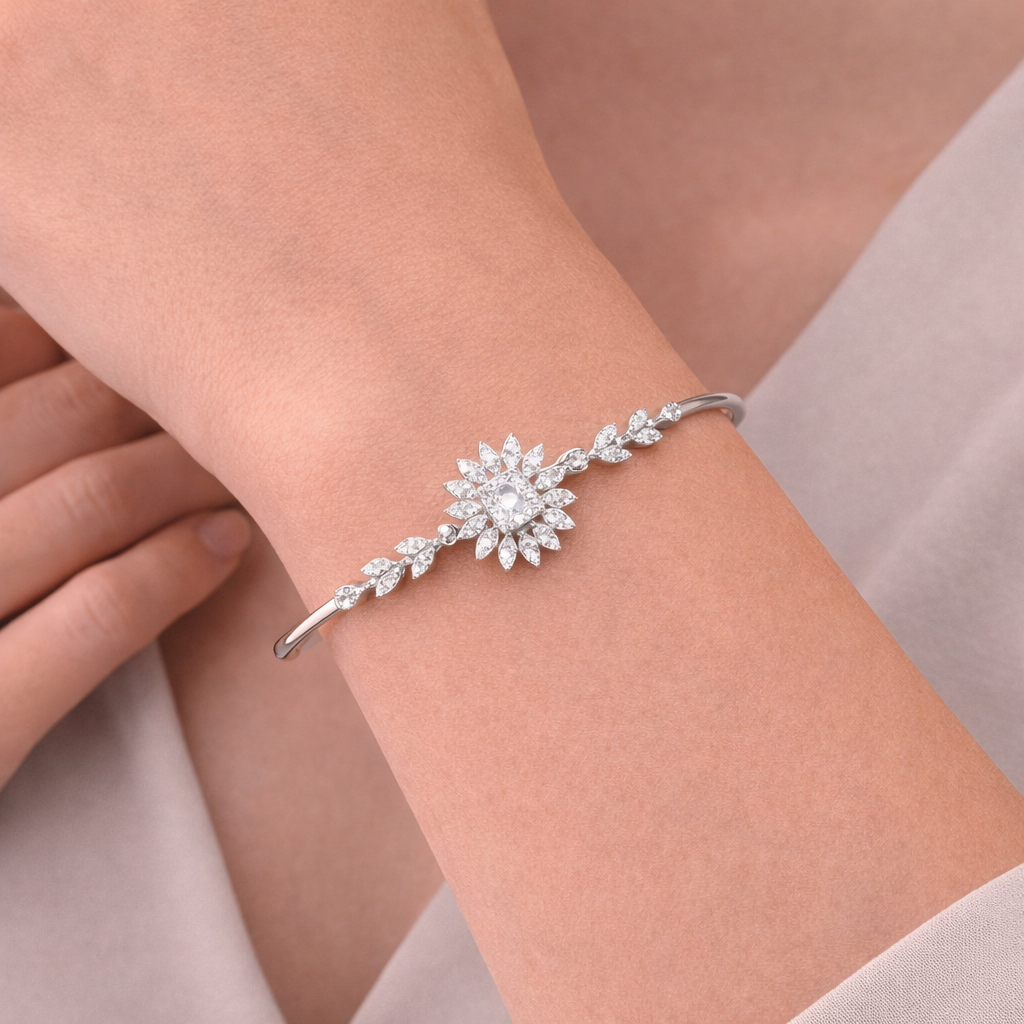 Radiant Bloom Open Cuff Bracelet